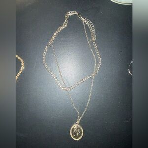 Gold Layered Coin Pendant Necklace